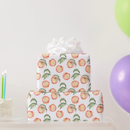 Süße Sommer-Pfirsich-Muster-Wrap-Papier Geschenkpapier (Partygeschenke)