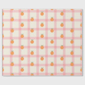 Süße Sommer-Pfirsich-Muster-Wrap-Papier Geschenkpapier (Flach)