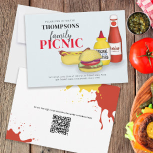 Süße Sommer-Picknick-Grillparty-Spaß Whimsical QR- Einladung