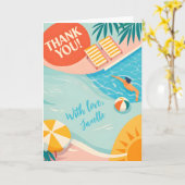 Süße Sommer-Poolparty Danke Strand Tropisch Karte (Gelbe Blume)