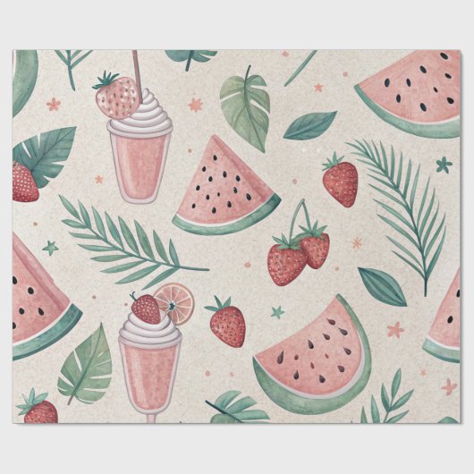 Süße Sommer-Verpackungspapier Geschenkpapier (Flach)
