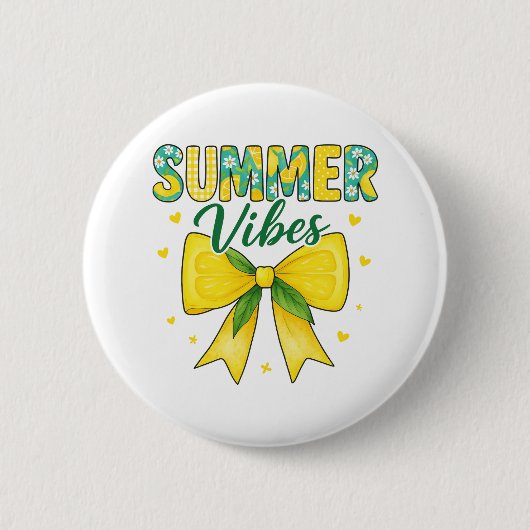 Süße Sommer-Vibes Zitrone und Gänseblümchen-Schlei Button (Vorderseite)