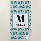 Süße Sommerferien-Elemente Strandhandtuch (Vorderseite)