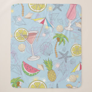 Süße Sommerillustrationsmuster mit Wassermelone,  Sherpadecke