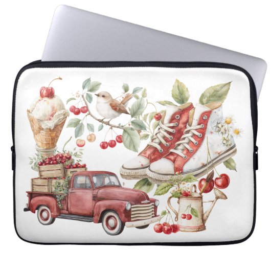 Süße Sommerkirschen Laptopschutzhülle (Vorderseite)
