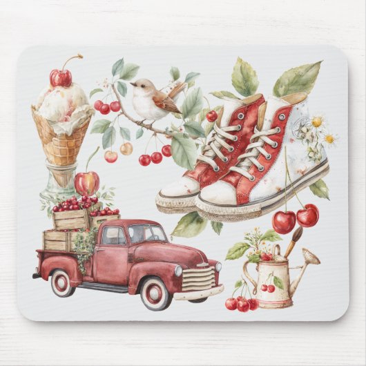 Süße Sommerkirschen Mousepad (Vorne)