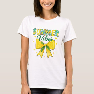 Süße Sommerlaune Zitrone und Gänseblümchen-Schleif T-Shirt