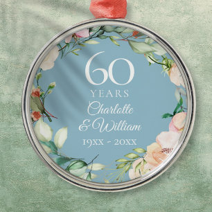 Süße Sommerrosen-Girlande 60. Hochzeitstag Ornament Aus Metall