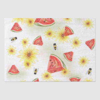 Süße Sommerstimmung: Wassermelone, Sonnenblumen un Seidenpapier