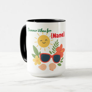 Süße Sommerstrand-Tasse mit personalisiertem Namen Tasse