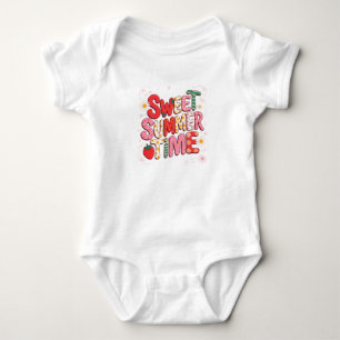 Süße Sommerzeit Coquette Erdbeere Retro Strand Baby Strampler