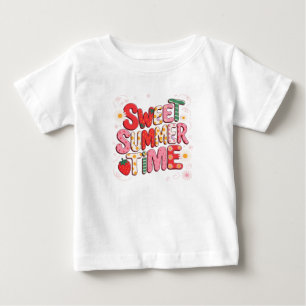 Süße Sommerzeit Coquette Erdbeere Retro Strand Baby T-shirt