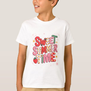 Süße Sommerzeit Coquette Erdbeere Retro Strand T-Shirt