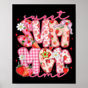 Süße Sommerzeit Erdbeersommer Stimmung Hallo Poster