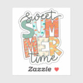 Süße Sommerzeit, Familienurlaub Popsicle Beach Aufkleber (Blatt)