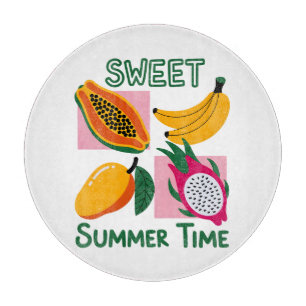 Süße Sommerzeit Tropisches Frucht Pop-Art-Design Schneidebrett