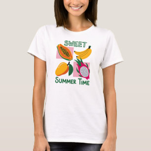 Süße Sommerzeit Tropisches Frucht Pop-Art-Design T-Shirt