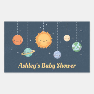 Süße Sonne und Planeten Weltraum-Baby-Party-Dekora Rechteckiger Aufkleber