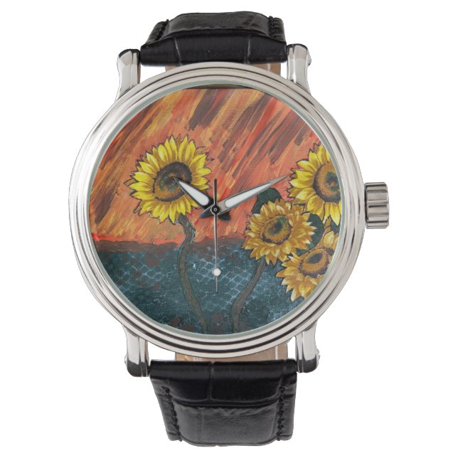 Süße Sonnenblume Armbanduhr (Vorderseite)