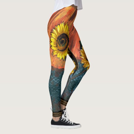 Süße Sonnenblume Leggings (Rechts)