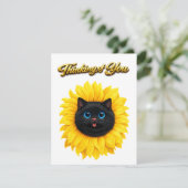 Süße Sonnenblume Schwarze Katzengesicht Denkt an D (Stehend Vorderseite)