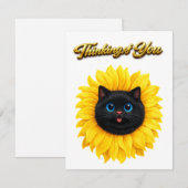 Süße Sonnenblume Schwarze Katzengesicht Denkt an D (Vorne/Hinten)