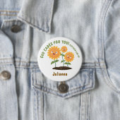 Süße Sonnenblumen Gott sorgt Bibelvers Button (Beispiel)