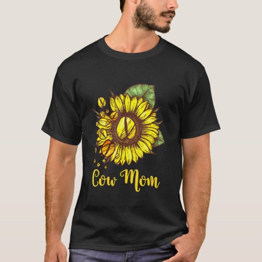 Süße Sonnenblumen-Kuh-Mutter Schön T-Shirt (Vorderseite)