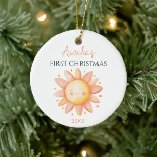 Süße Sonnenzeichnung Individuelles Erinnerungsstüc Keramik Ornament