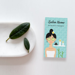 Süße Spa-Frau-Illustration - Spa- und Schönheitssa Visitenkarte