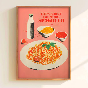 Süße Spaghetti-Wandbild Retro-Küchenwandkunst   Poster