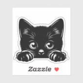Süße spähende Katze Aufkleber (Blatt)