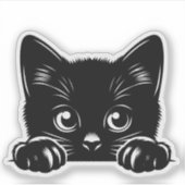 Süße spähende Katze Aufkleber (Vorderseite)