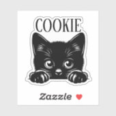 Süße spähende Katze personalisiert Aufkleber (Blatt)