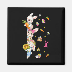 Süße spähende Osterhasen Blumen Frühling Eier Ki Magnet