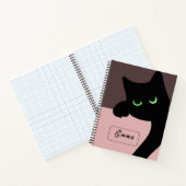 Süße spähende schwarze Katze, benutzerdefiniertes Notizblock (Innenseite)