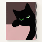 Süße spähende schwarze Katze, benutzerdefiniertes Notizblock (Rückseite)