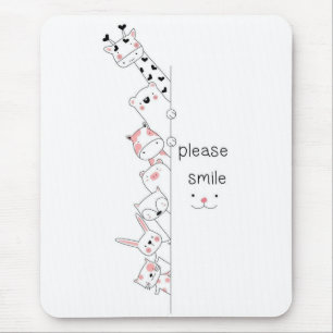 Süße spähende Tiere "Bitte lächeln" Whimsical Spir Mousepad