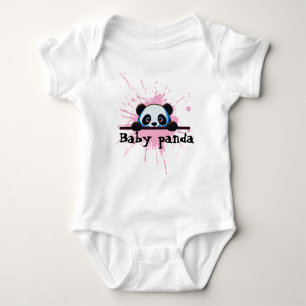 Süße späht Baby-Panda Rosa-Spritzer-Baby-Body Baby Strampler