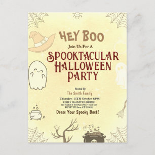 Süße spektakuläre Halloween-Party-Einladung  Postkarte