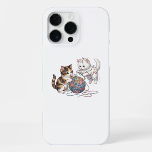 Süße spielende Kätzchen mit Garnball iPhone-Hülle iPhone Hülle (Rückseite)