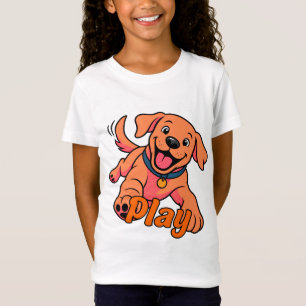 Süße spielerische Welpen-Cartoon-Kunst mit Spiel-T T-Shirt