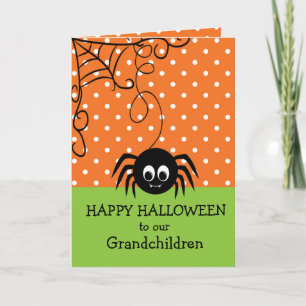 Süße Spinne Frohes Halloween Enkelkinder Karte