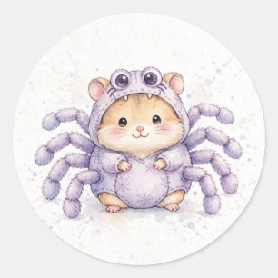 Süße Spinne Hamster Kostüm Runder Aufkleber
