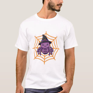 Süße Spinne Hexenhut Halloween Kunst T-Shirt