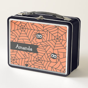 Süße Spinnen und Halloween-Lunchbox mit Spinnennet Metall Brotdose