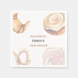 süße Spitzensaum-Zimtschnecke-Baby-Party Serviette