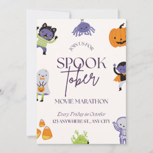 Süße Spooktober Halloween-Film-Marathons Einladung