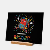Süße springende Schultasche, Back-to-School-Design Acrylschild (Winkel)