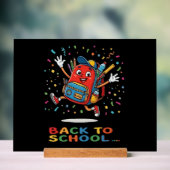Süße springende Schultasche, Back-to-School-Design Acrylschild (Neutral)